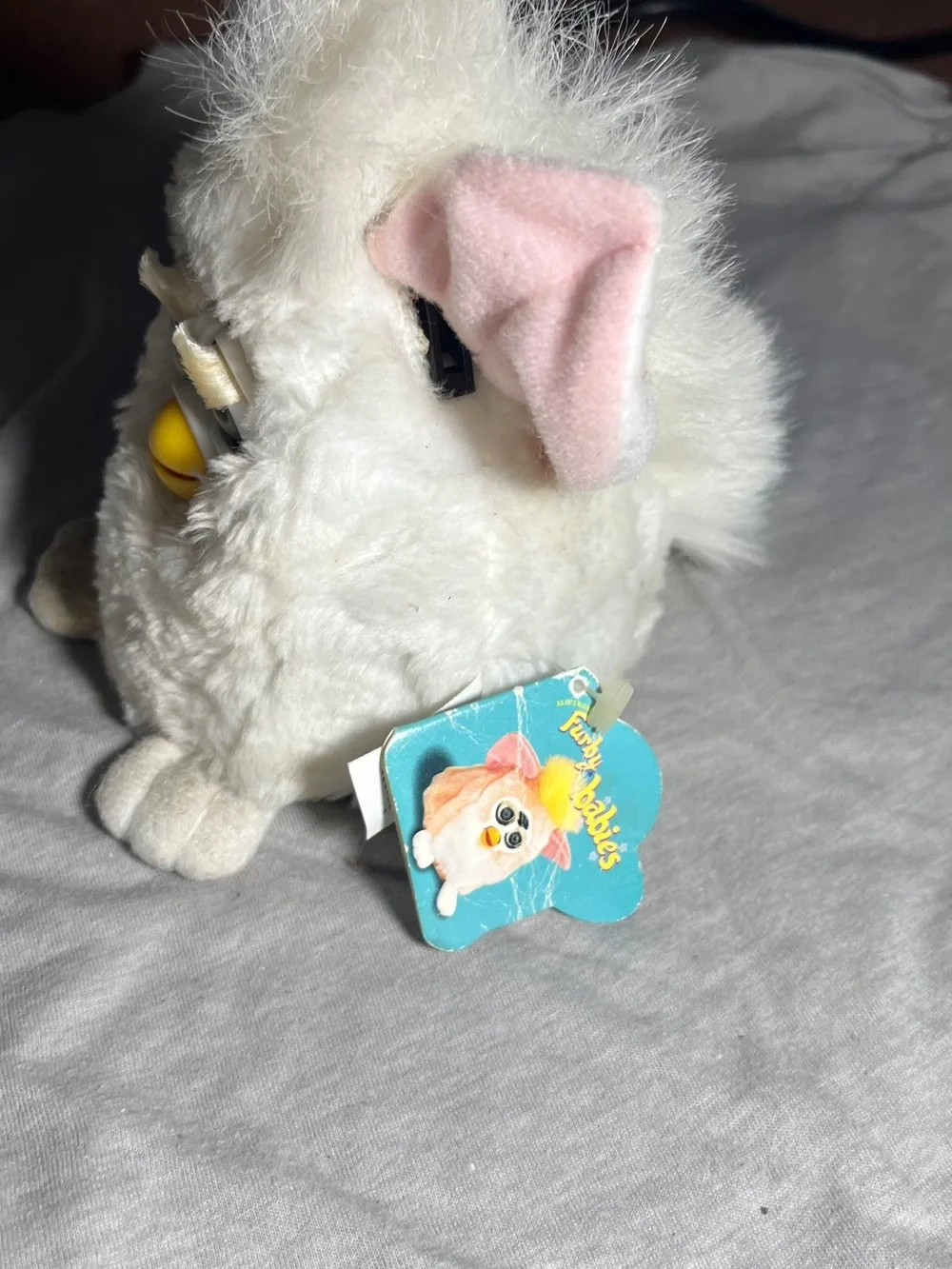 White Interactive Plush Pet Toy - Electronic Furby Baby.